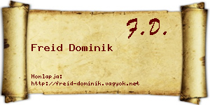 Freid Dominik névjegykártya